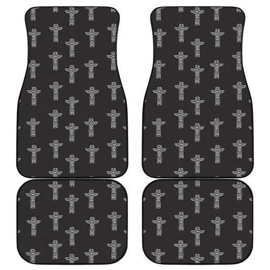 Tribal Totem Pattern Print Front and Back Car Floor Mats