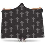 Tribal Totem Pattern Print Hooded Blanket