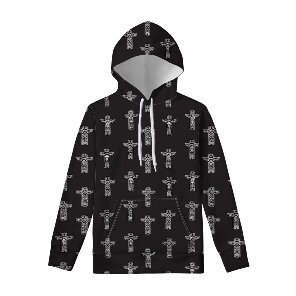 Tribal Totem Pattern Print Pullover Hoodie