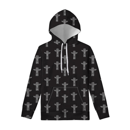 Tribal Totem Pattern Print Pullover Hoodie