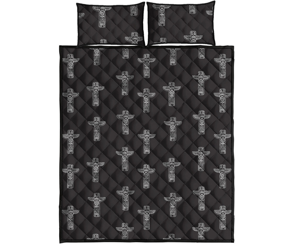 Tribal Totem Pattern Print Quilt Bed Set