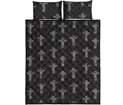 Tribal Totem Pattern Print Quilt Bed Set