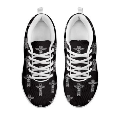 Tribal Totem Pattern Print White Sneakers