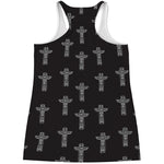 Tribal Totem Pattern Print Women's Racerback Tank Top