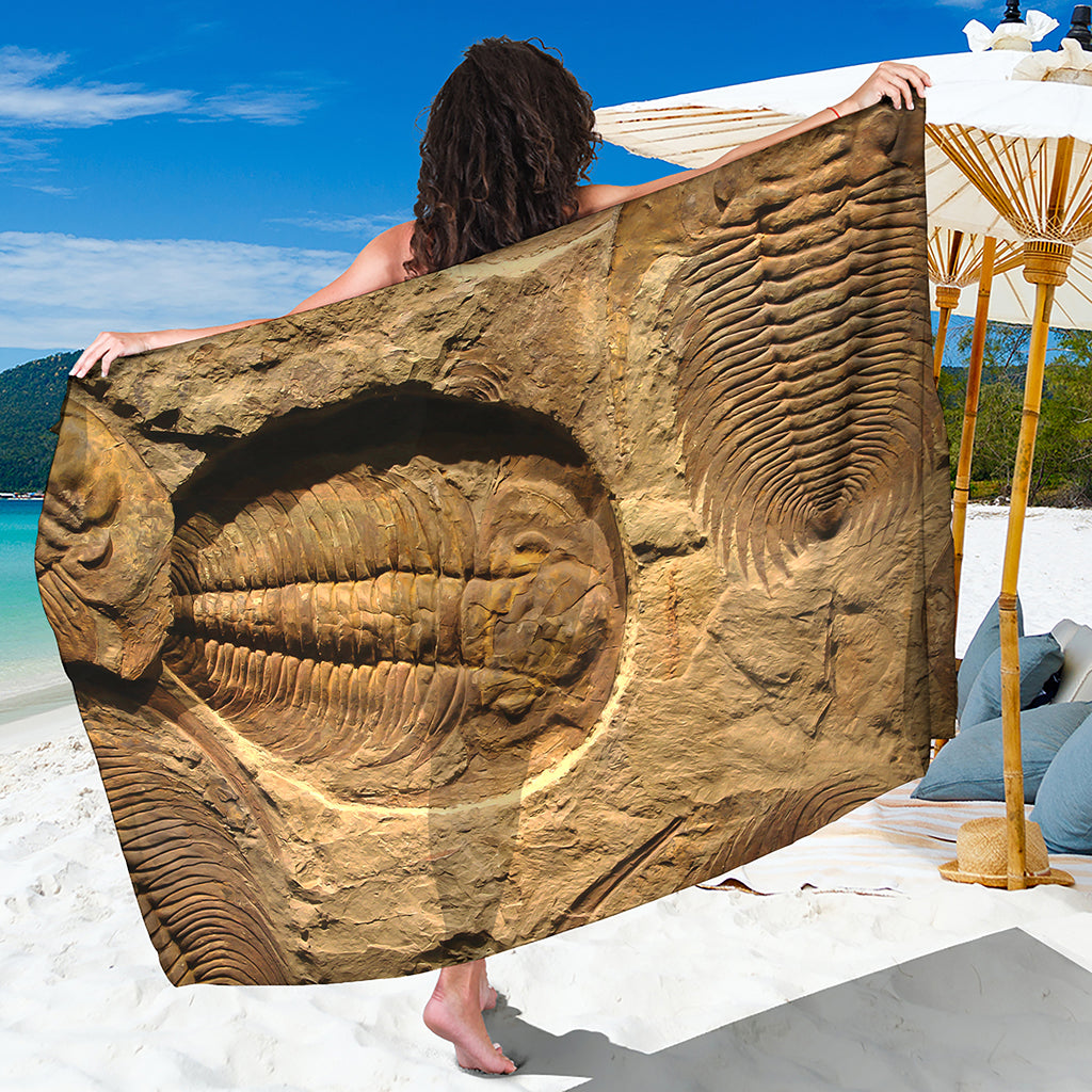 Trilobite Fossil Print Beach Sarong Wrap