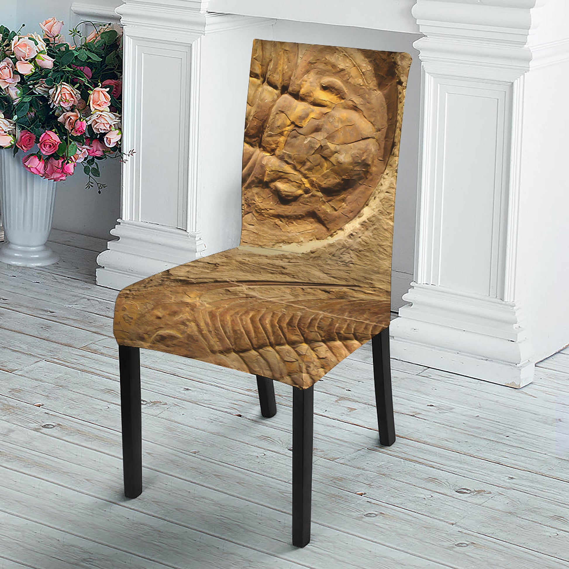 Trilobite Fossil Print Dining Chair Slipcover