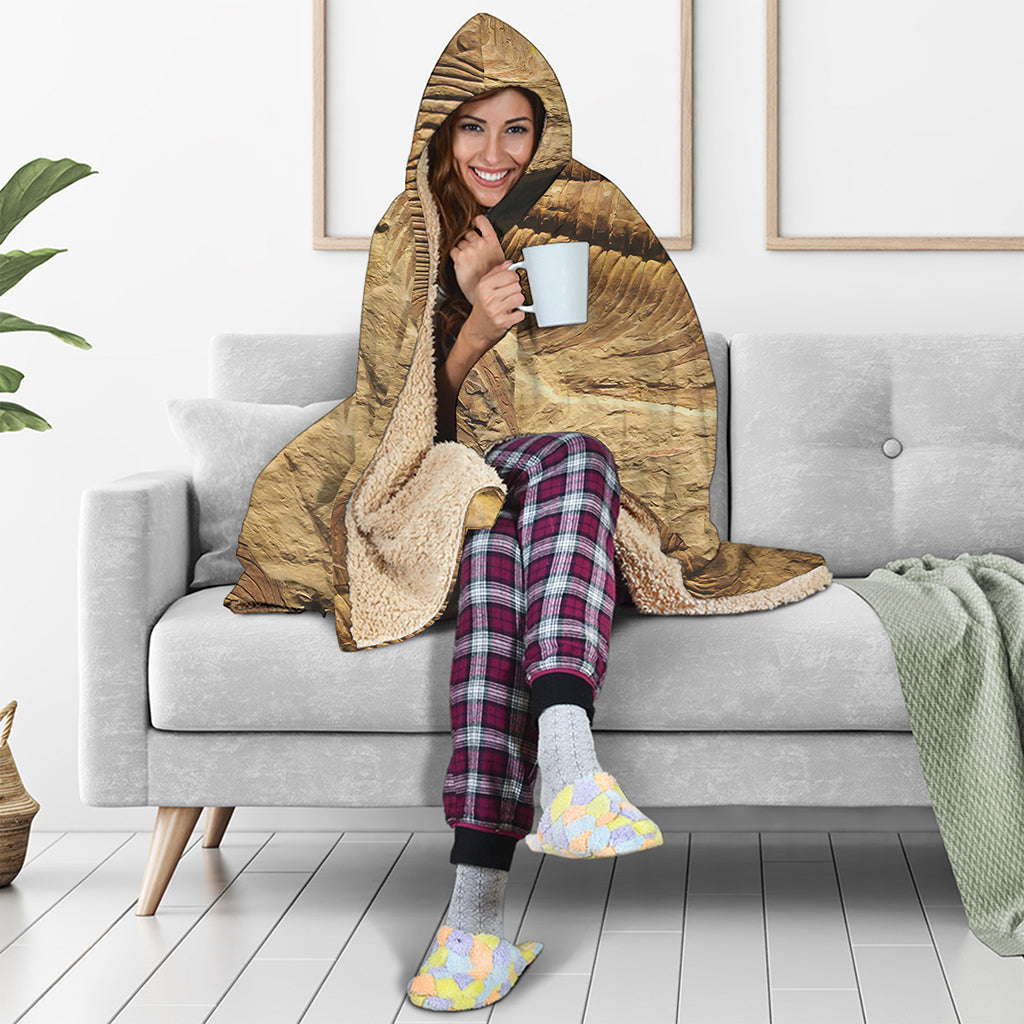 Trilobite Fossil Print Hooded Blanket