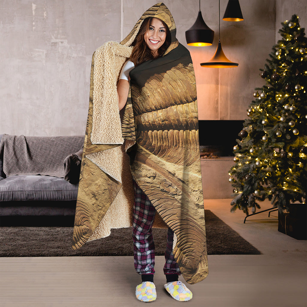Trilobite Fossil Print Hooded Blanket