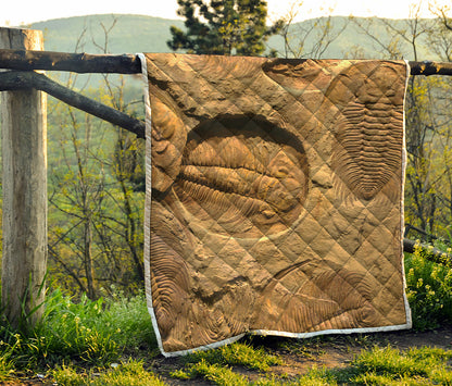 Trilobite Fossil Print Quilt