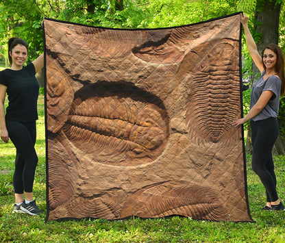 Trilobite Fossil Print Quilt