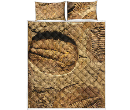 Trilobite Fossil Print Quilt Bed Set