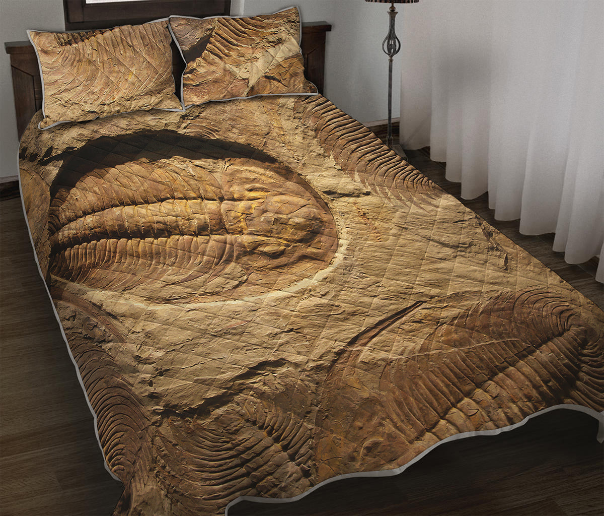 Trilobite Fossil Print Quilt Bed Set