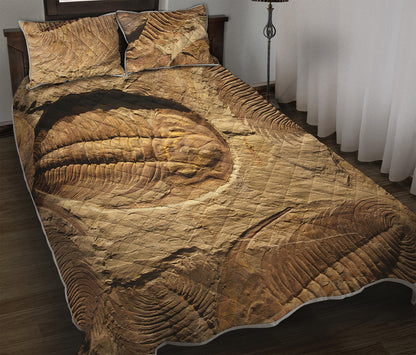 Trilobite Fossil Print Quilt Bed Set