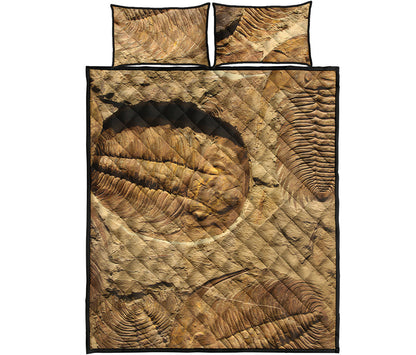 Trilobite Fossil Print Quilt Bed Set