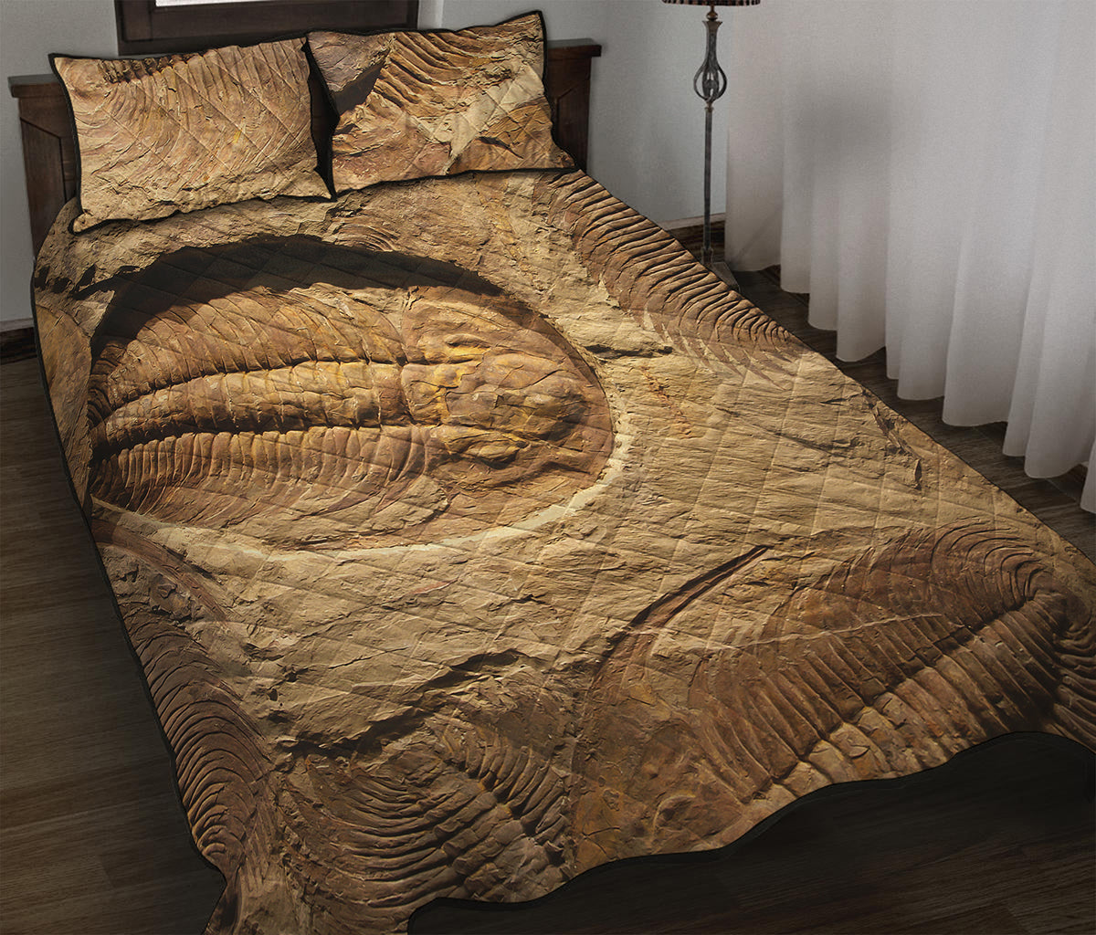 Trilobite Fossil Print Quilt Bed Set
