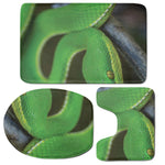 Trimeresurus Albolabris Snake Print 3 Piece Bath Mat Set