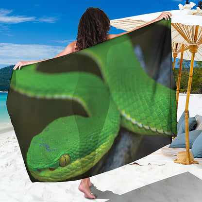 Trimeresurus Albolabris Snake Print Beach Sarong Wrap