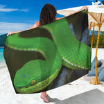 Trimeresurus Albolabris Snake Print Beach Sarong Wrap