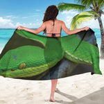 Trimeresurus Albolabris Snake Print Beach Sarong Wrap