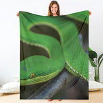 Trimeresurus Albolabris Snake Print Blanket