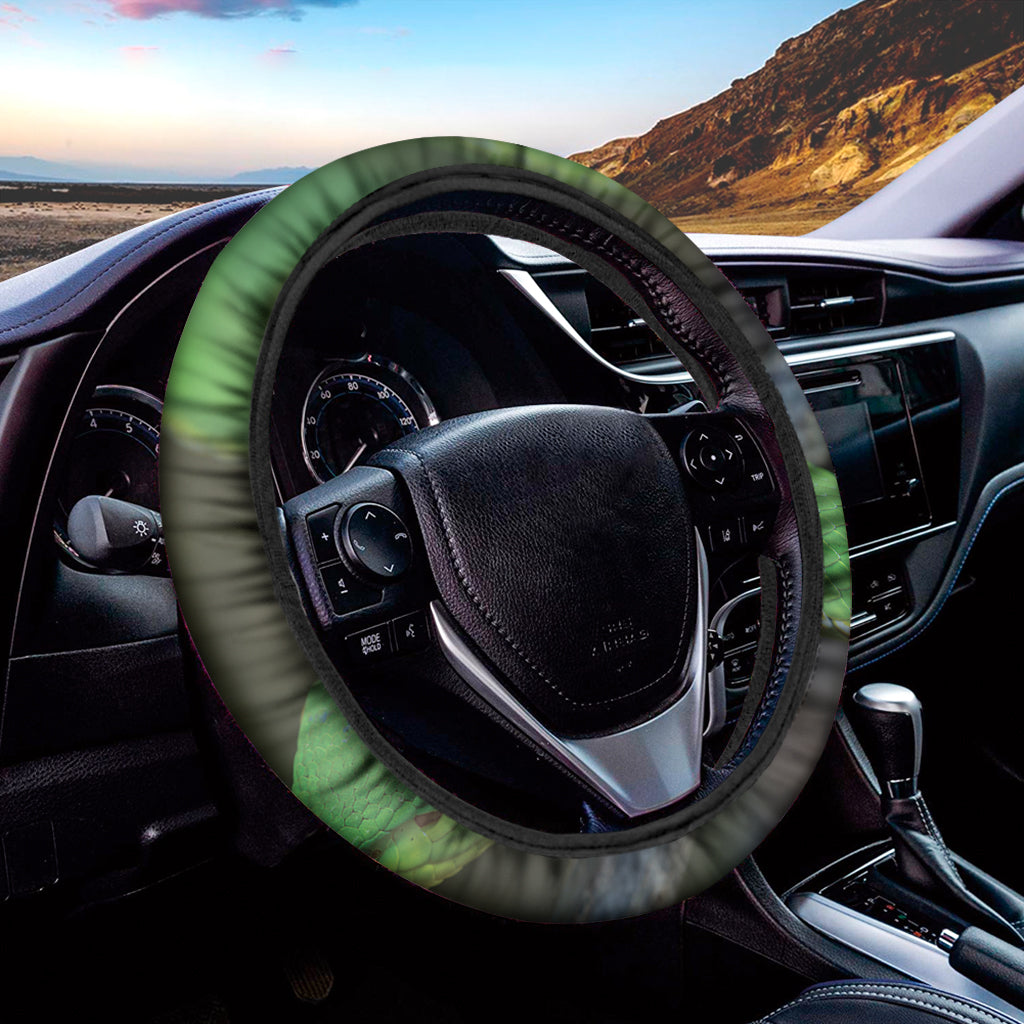 Trimeresurus Albolabris Snake Print Car Steering Wheel Cover