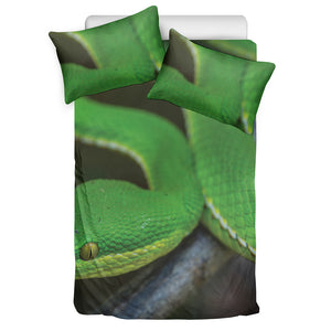 Trimeresurus Albolabris Snake Print Duvet Cover Bedding Set