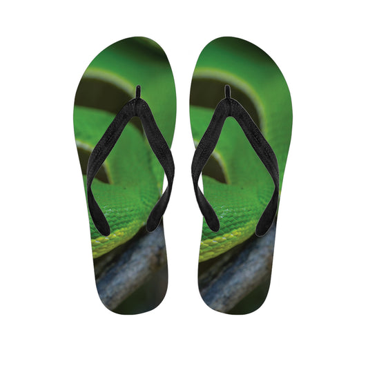 Trimeresurus Albolabris Snake Print Flip Flops