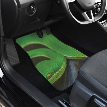 Trimeresurus Albolabris Snake Print Front and Back Car Floor Mats