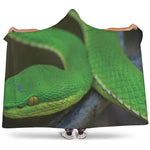 Trimeresurus Albolabris Snake Print Hooded Blanket