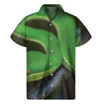 Trimeresurus Albolabris Snake Print Men's Short Sleeve Shirt
