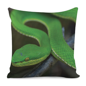 Trimeresurus Albolabris Snake Print Pillow Cover