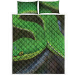 Trimeresurus Albolabris Snake Print Quilt Bed Set