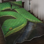 Trimeresurus Albolabris Snake Print Quilt Bed Set