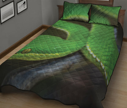 Trimeresurus Albolabris Snake Print Quilt Bed Set