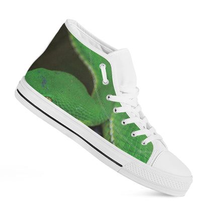 Trimeresurus Albolabris Snake Print White High Top Shoes
