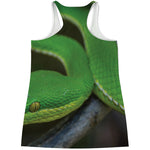 Trimeresurus Albolabris Snake Print Women's Racerback Tank Top