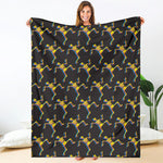 Trippy Dancing Skeleton Pattern Print Blanket
