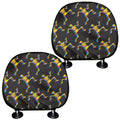 Trippy Dancing Skeleton Pattern Print Car Headrest Covers