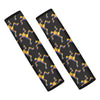 Trippy Dancing Skeleton Pattern Print Car Seat Belt Covers