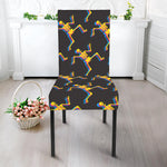 Trippy Dancing Skeleton Pattern Print Dining Chair Slipcover