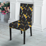 Trippy Dancing Skeleton Pattern Print Dining Chair Slipcover