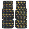 Trippy Dancing Skeleton Pattern Print Front and Back Car Floor Mats
