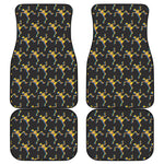 Trippy Dancing Skeleton Pattern Print Front and Back Car Floor Mats