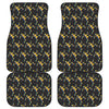 Trippy Dancing Skeleton Pattern Print Front and Back Car Floor Mats