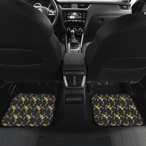 Trippy Dancing Skeleton Pattern Print Front and Back Car Floor Mats