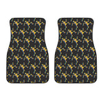 Trippy Dancing Skeleton Pattern Print Front Car Floor Mats