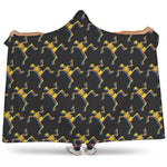 Trippy Dancing Skeleton Pattern Print Hooded Blanket