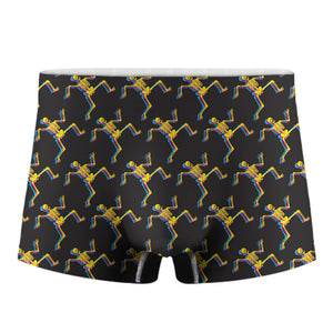 Trippy Dancing Skeleton Pattern Print Men's Boxer Briefs