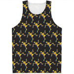 Trippy Dancing Skeleton Pattern Print Men's Tank Top