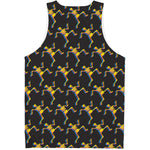 Trippy Dancing Skeleton Pattern Print Men's Tank Top